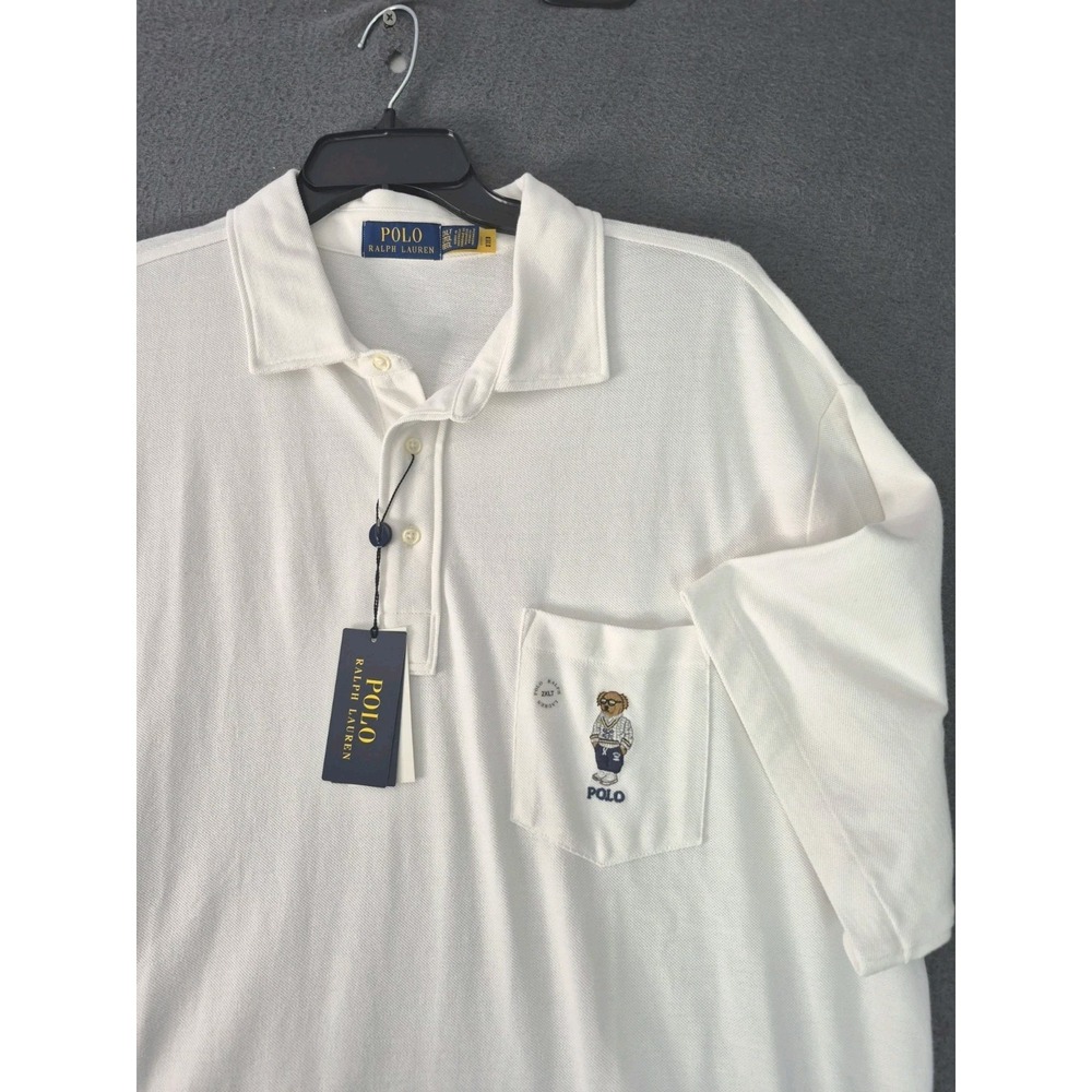 NWT RALPH LAUREN Men's Sz 2XLT White Mesh POLO BEAR Classic Fit Polo Shirt $168
